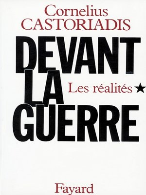 cover image of Devant la guerre